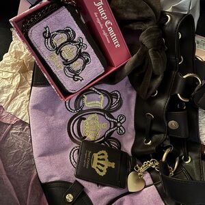 Juicy Couture Lavender and Brown Tote with matching wallet